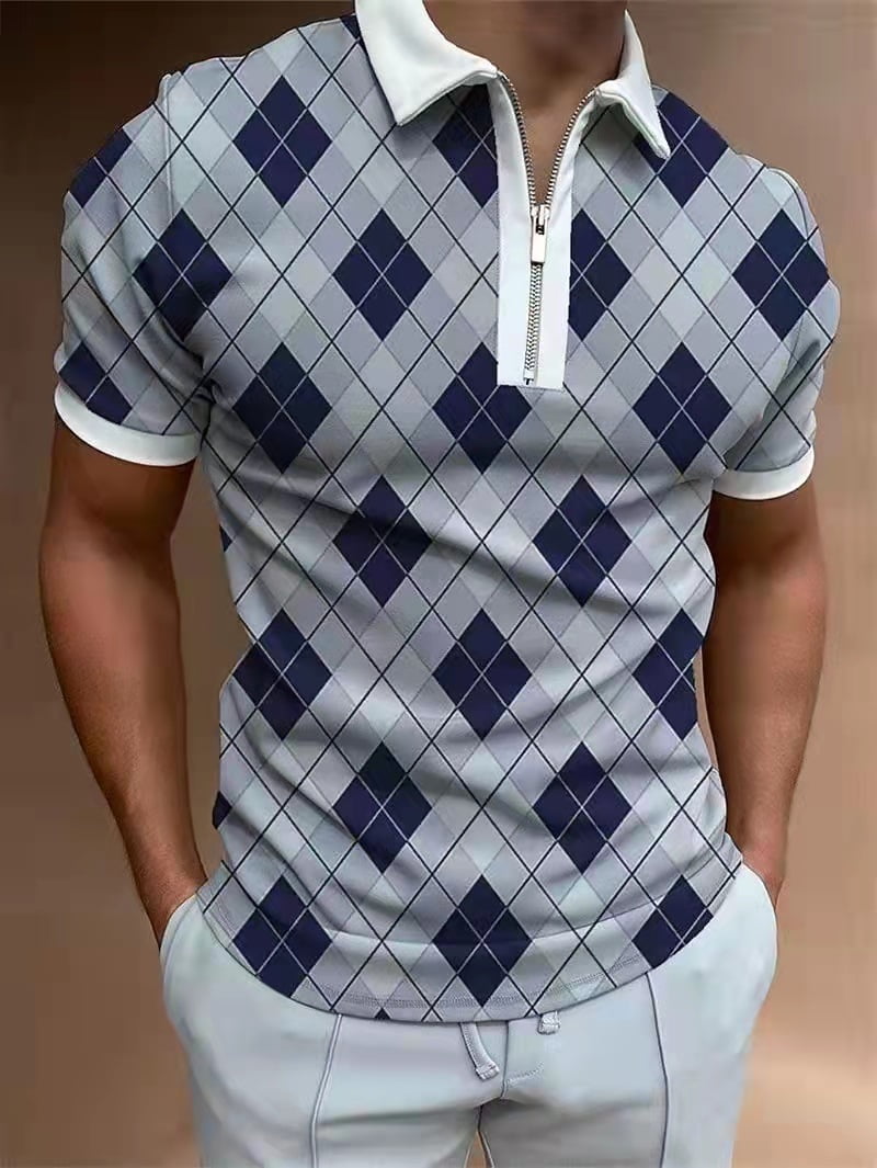 Polos Courtes Rayures Pois Hommes – Image 4