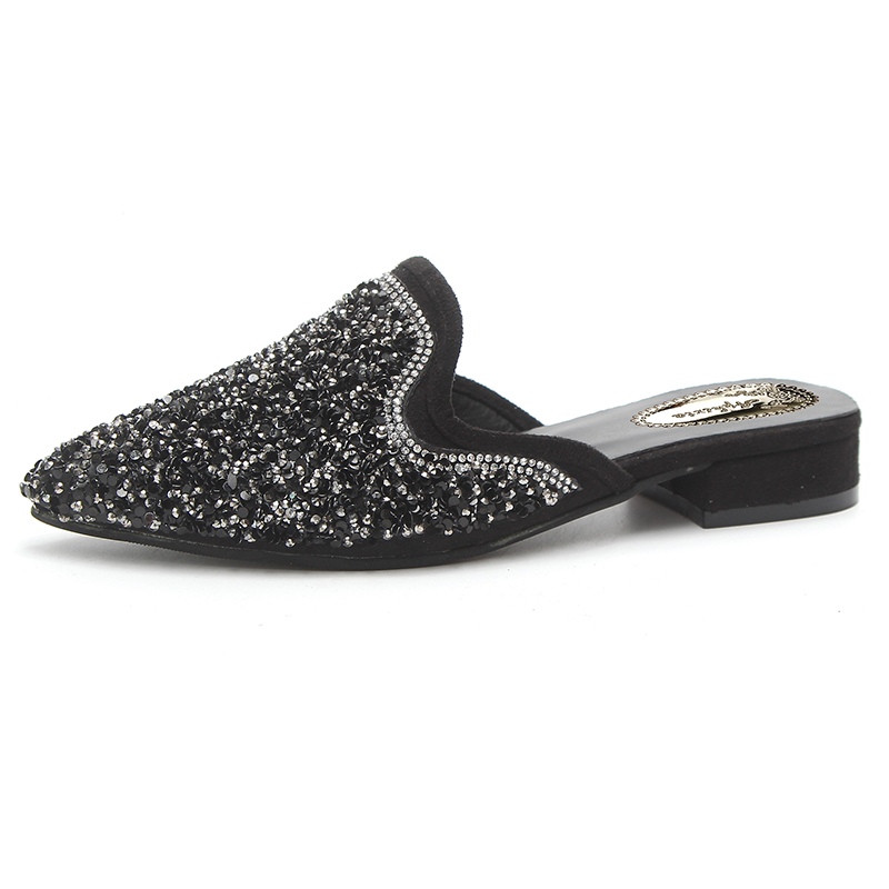 Mules À Pois Femme Élégantes Confortables Chic Tendance Noir