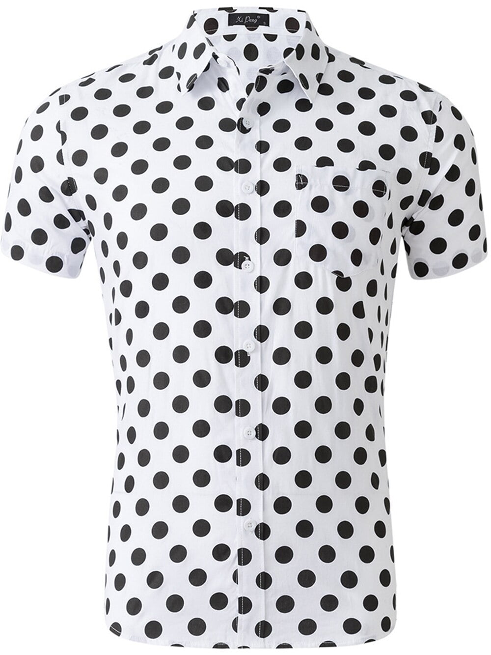 Chemise À Pois Hommes Décontractés Jardin Y2K – Image 4