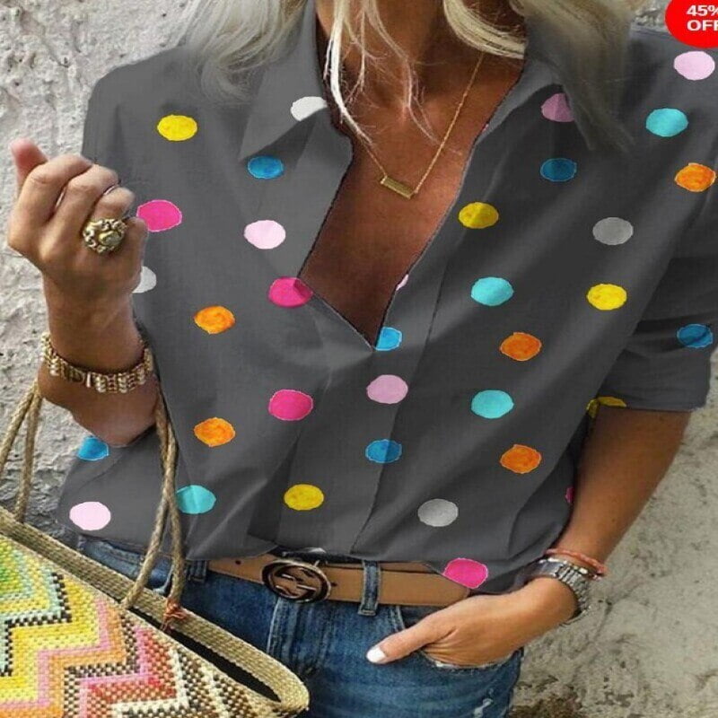 Chemise Ample Respirante Floral Pois – Image 3