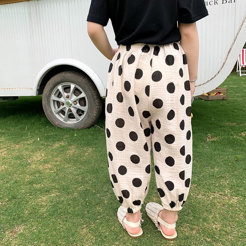 Pantalon Été Enfants Pois Léger Confortable – Image 2