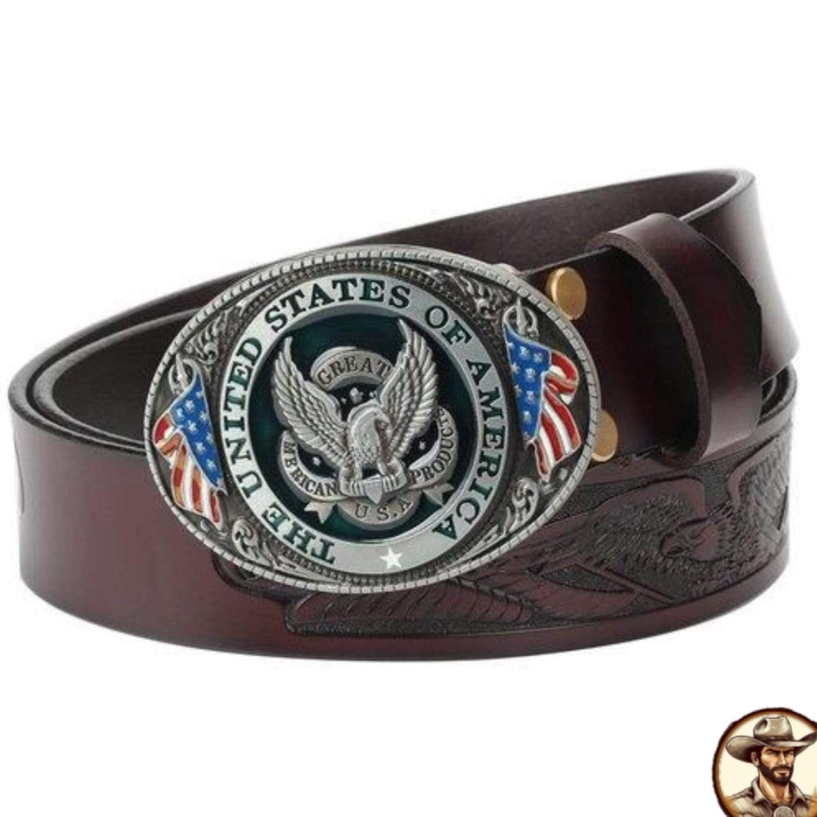 Ceinture Cuir Homme Style Western – Image 3