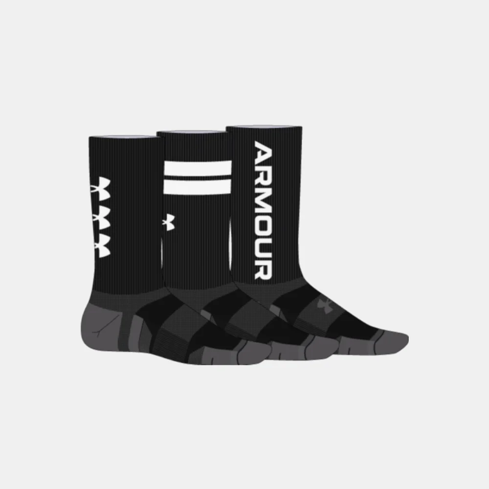 Lot de 3 paires de chaussettes hautes noires UA Performance Tech